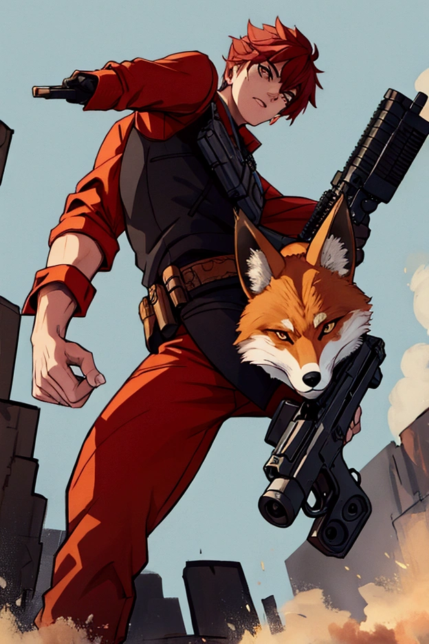 FOX BOY POINTING GUN