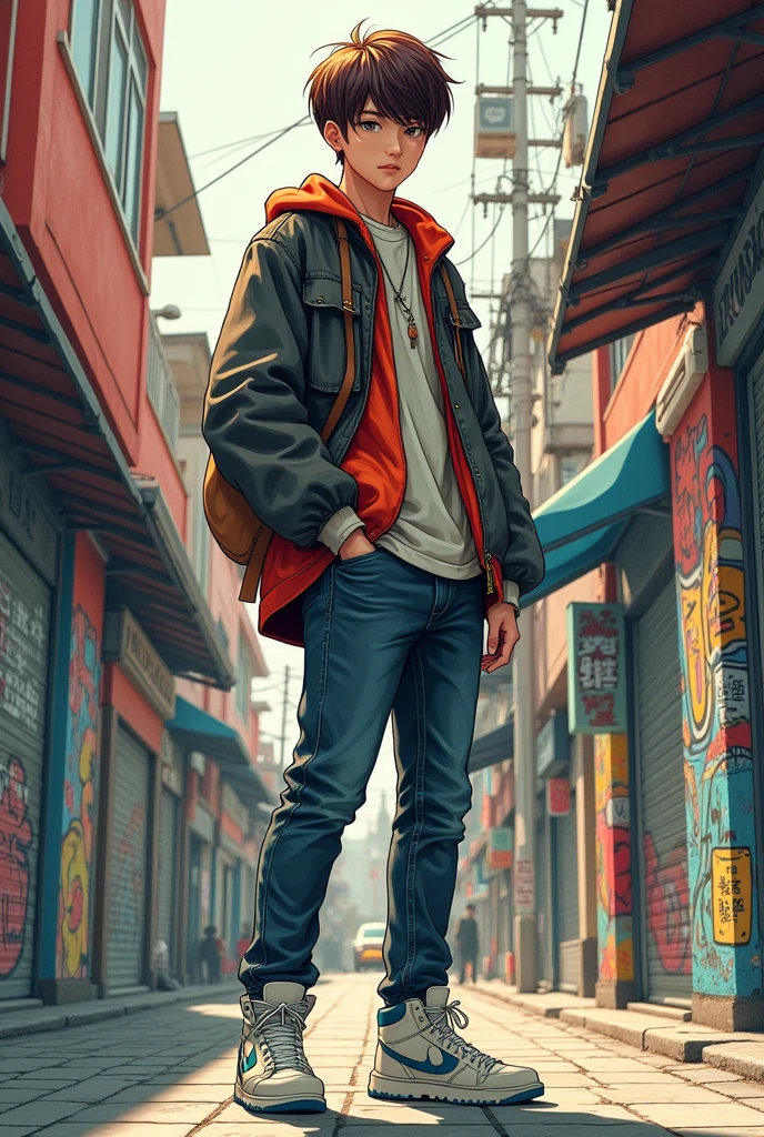 manga man
height 180
thin muscle
hair textured bowl cut
Slender eyes
korea fashion style clothes
no make up
long legs
