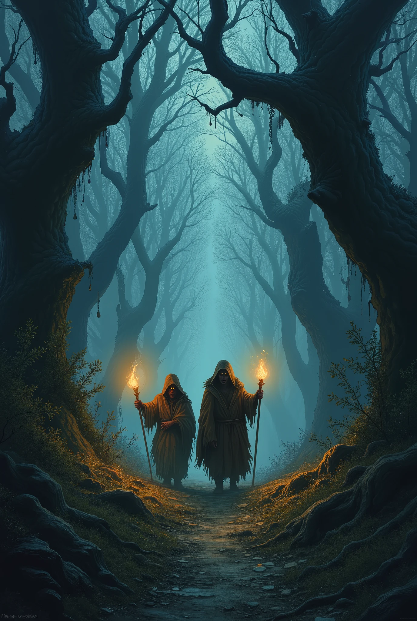The path was fraught with danger – dark creatures and menacing shadows stalked them at every step..