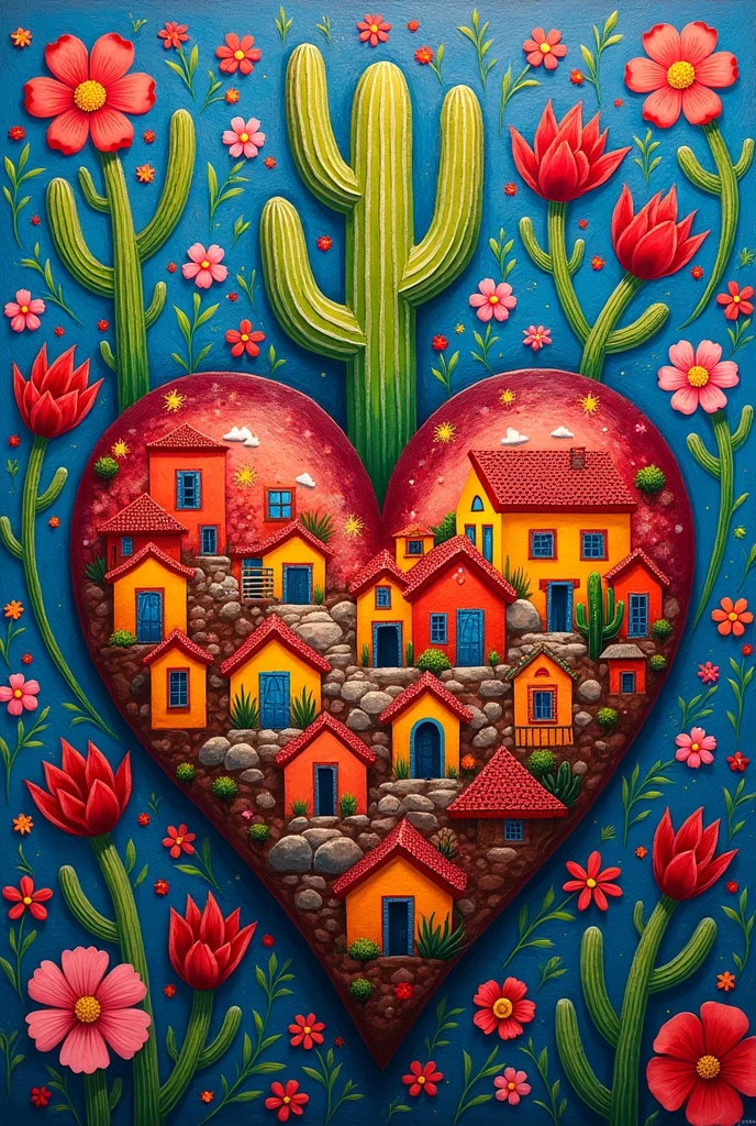 Description: A drawing in which Ariano Suassuna's heart is made of typical elements from the Northeast: colorful houses, cactus, folklore symbols, and characters from his works. The heart is centered in the chest of Arians, which is drawn in delicate and expressive lines. ao redor, scenes from his life and work connect to the heart, showing its deep connection with northeastern culture.
with a graffiti drawing
