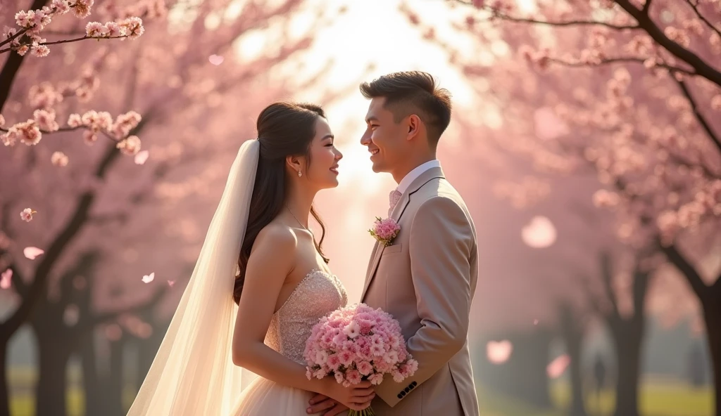 Beautiful and cute Asian woman、Handsome and beautiful Asian man、Marriage between twins、Have children、Similar faces、((Perfect Anatomy))