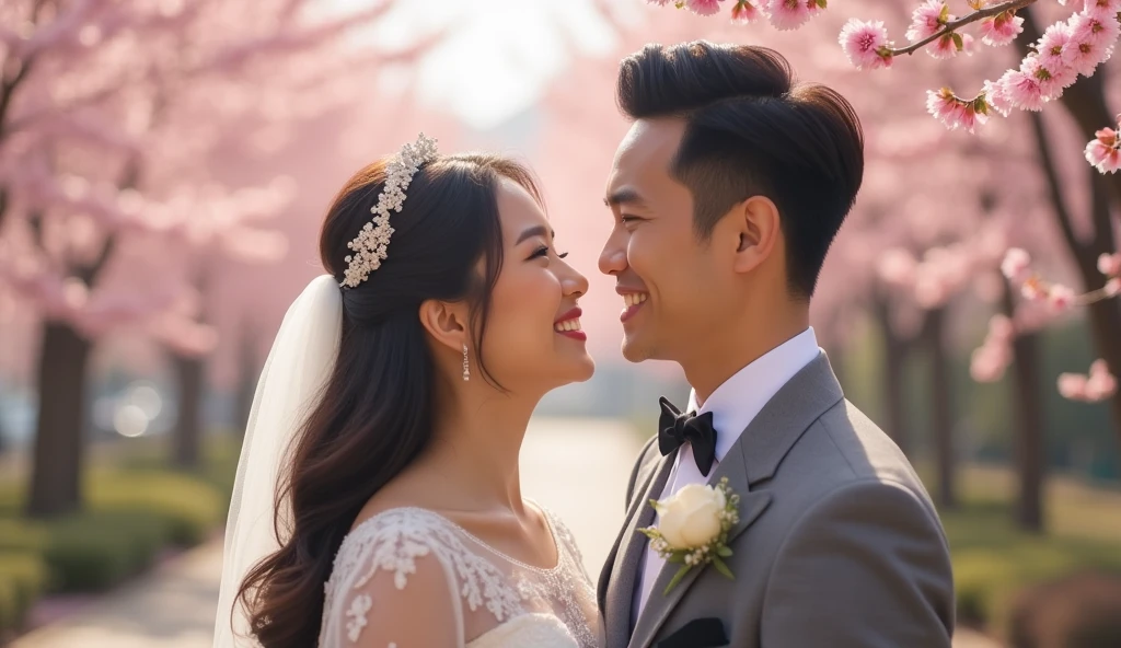 Beautiful and cute Asian woman、Handsome and beautiful Asian man、Marriage between twins、Have children、Similar faces、((Perfect Anatomy))