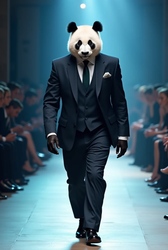 Panda Variety: Business Panda ,Outfit Description: Dressed in a tailored Armani suit, silk tie, and polished Oxfords. ,Style Theme: Formal, Executive ,Brand Inspiration: Armani "high-end design style, Paris Fashion Show,Macaron light blue series,Perfect color matching,high-end feel,Long Shot,Full body,Dynamic capture of runway shows,16K --chaos 40 --ar 9:16 --stylize 750
16K chaos, dynamic capture, Fashion runway, high-end design style, macaron light blue series, Paris Fashion Show, v 6 "