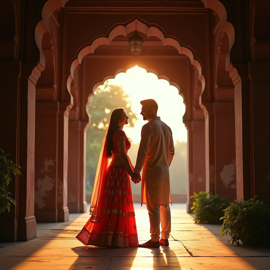 Beautiful couple in Agra fort agra