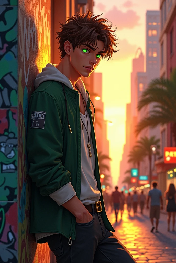 Male character with green eyes 
