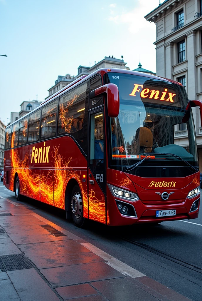 Painting design for a volvo 9800 3 axle bus, with the company name: fenix