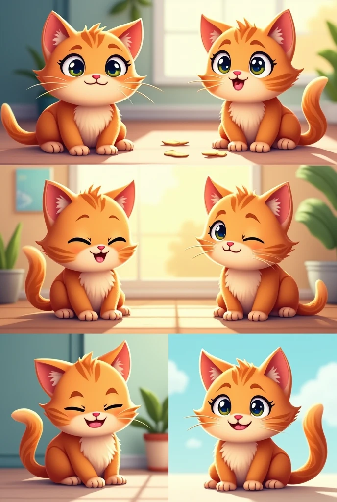 Draw a cat with different emotions