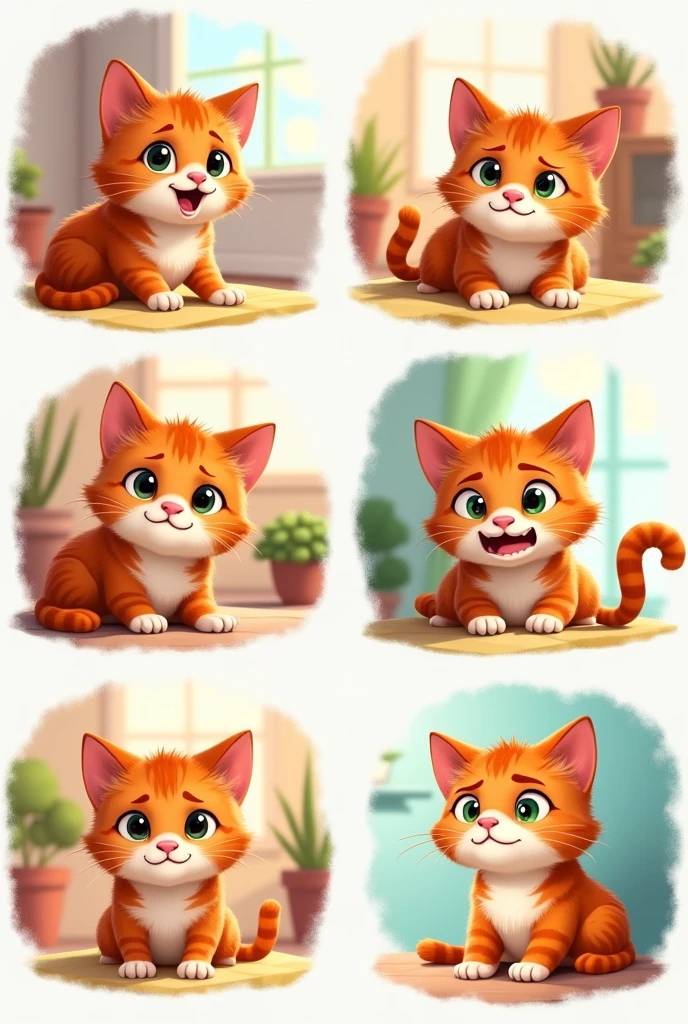 Draw a cat with different emotions