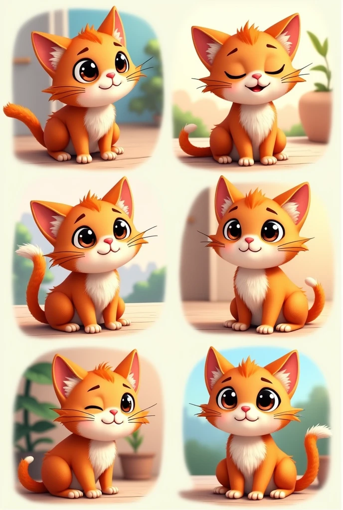 Draw a cat with different emotions