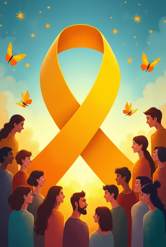 Create an image for a September Yellow campaign promoting suicide prevention that is eye-catching and creative.