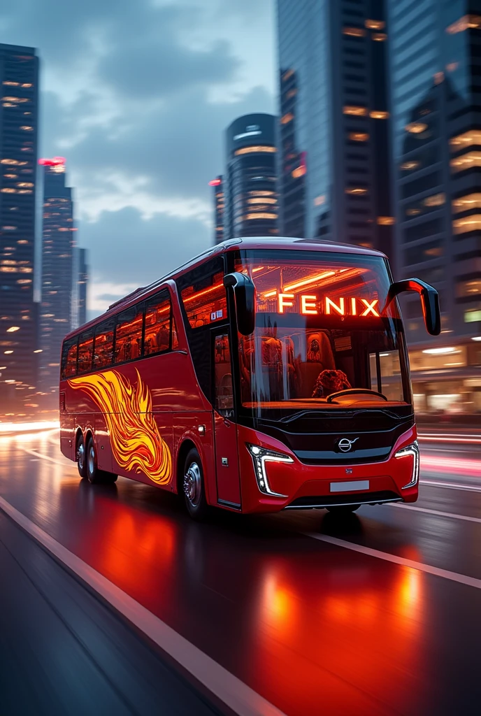Painting design for a volvo 9800 3 axle bus, with the company name: fenix