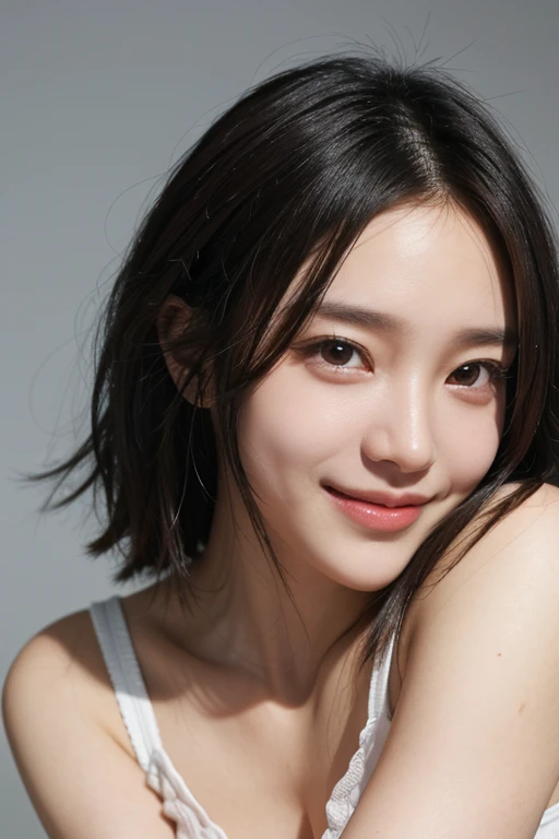 solo, masterpiece, High resolution, High detail, Highest quality, Very detailed, Ultra high definition, Textured skin, Black Hair, smile,white without dirt,Full Body Shot