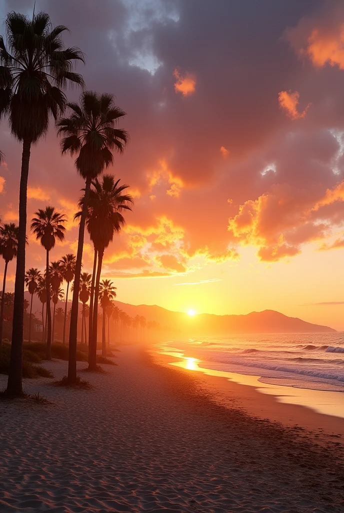 West Coast,Palm palm,coastal,Santa Monica,Palm palm,coastline,sunset
