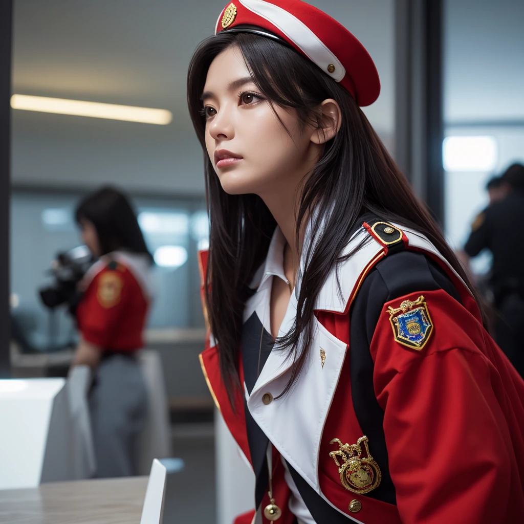 photorealistic, cinematic, eff officer, uniform
