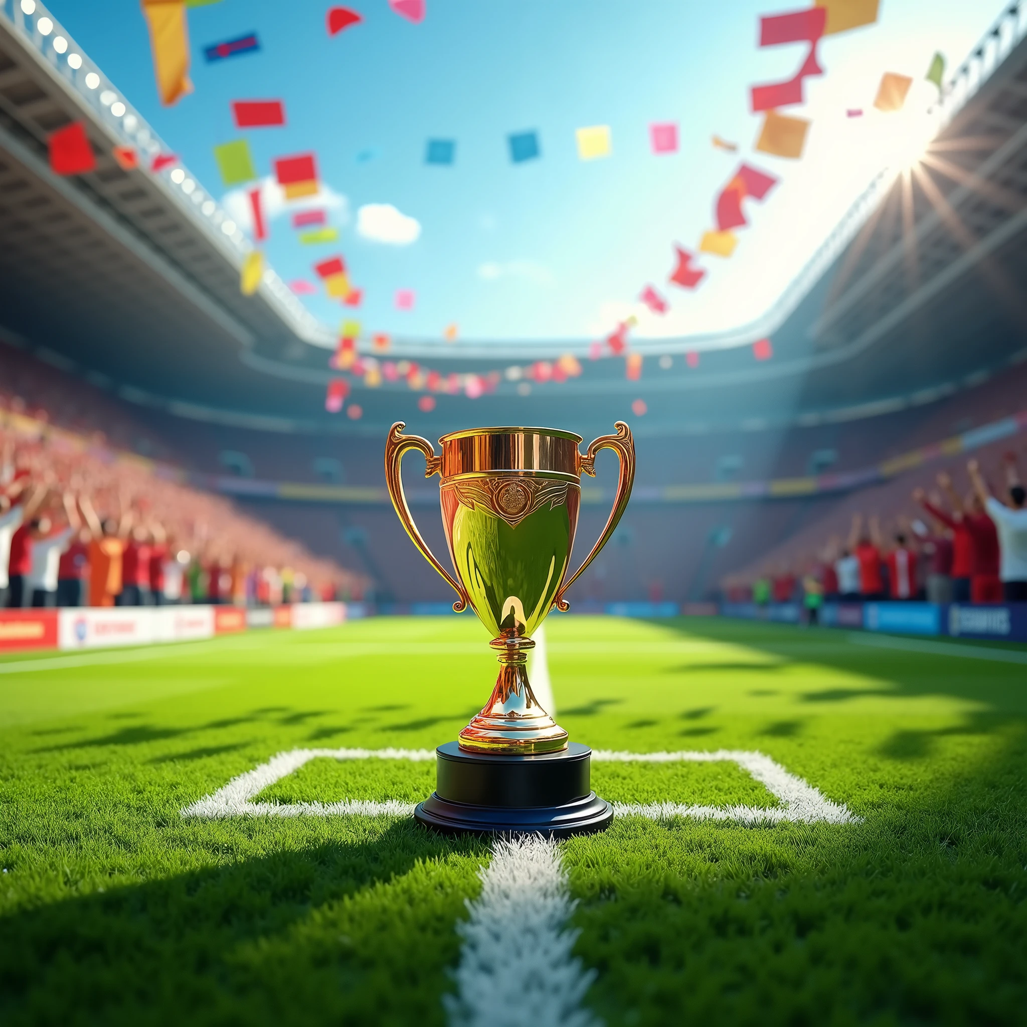 football field with a cup