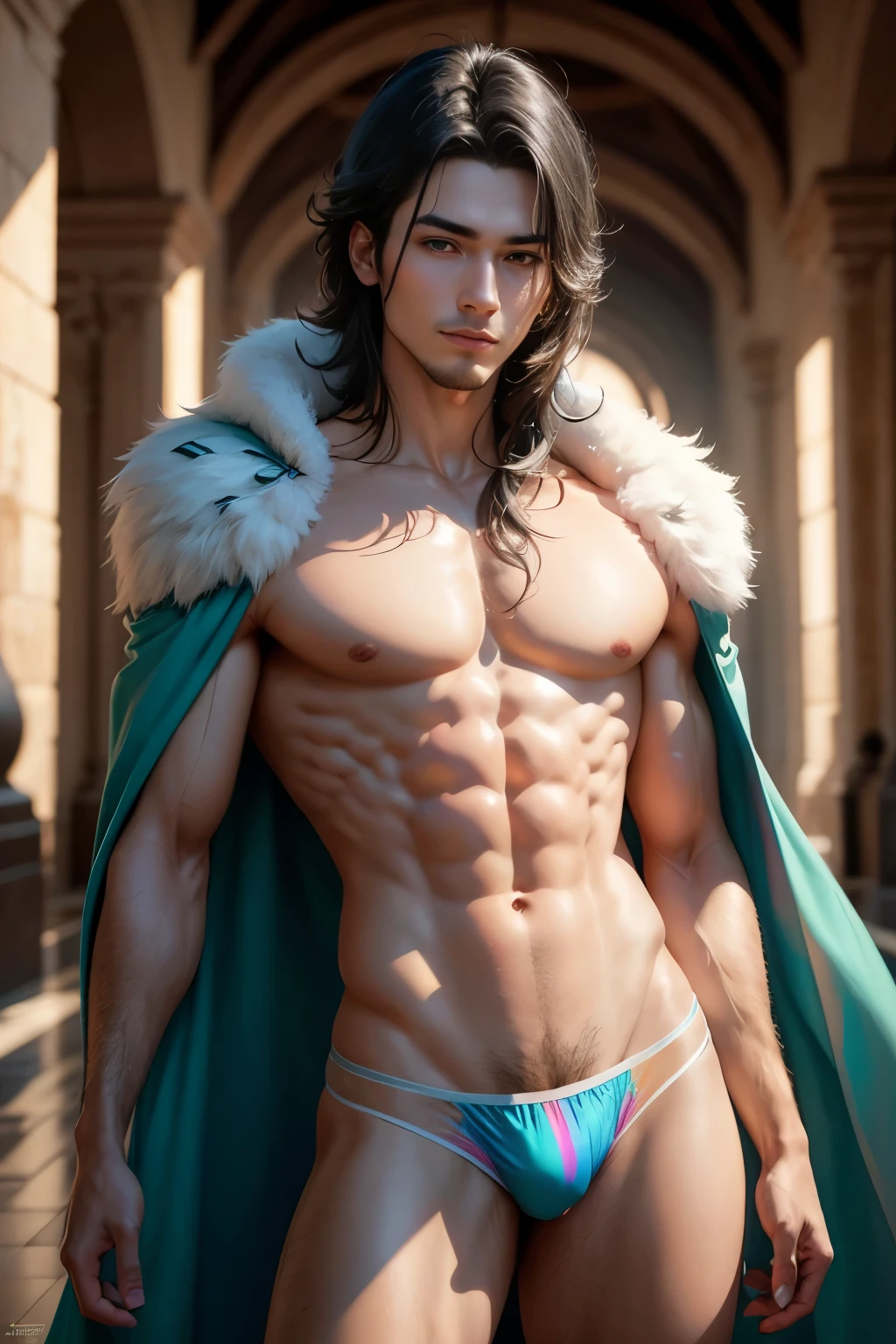1 men, (mascle model) warm skin, work of art, best qualityer, most handsome man in the world, by Shen Quan, perfect body, beautiful mascle model, An attractive man, 18 year old aesthetic, blossoms in spring time, green fields, spring time, Plains, Trees, flowers, blue sky, rude and handsome young man, with transparent rainbow cloak, Rainbow transparent fabric, shirtless jacket shoulders,athletic physique, 苗条, with body hair, wearing nothing, Completamente Kale , realisitic, fully , Kale, perfect , mascle , correct mascle scrotfect scrotum, masucture, correct mascle genitelia, huge and veiny mascle genitelia, hard mascle genitalia, erect mascle genitaxposed chest muscles, Hairy thighs exposed, ((exposed sheer rainbow panties)), (mascle focust body)), ssmile, super fluffy, dynamic pose, cool and seductive, dramatic lighting, whole body shot, whole body shoot, youthful face, whole body, body with hair, slim tall, shapely body, dominant, Caucasian or white skuthful face, firm body, High definition, natural skin tone, luz Soft, highy detailed, looking at the audience, fot, skin detailed, realperson, realisitic, photorealisitic realisitic, Crazy detail, facial detail, hype maximization, hype surrealism, film, telephoto, complex lighting detail , highy detailed, highy detailed, digitalpainting, art station, conceptual artwork, Soft, sharp focus, illustration, unreal motor 5, 8k, arte de Ross Tran e Greg Rutkowski e Alphonse Mucha, ultra HD, 8k, Show only men .8k ultra HD, dslr, Poor lighting, high qualiy, film grain, Fujifilm XT3, mascle fan, 2person, two person model.