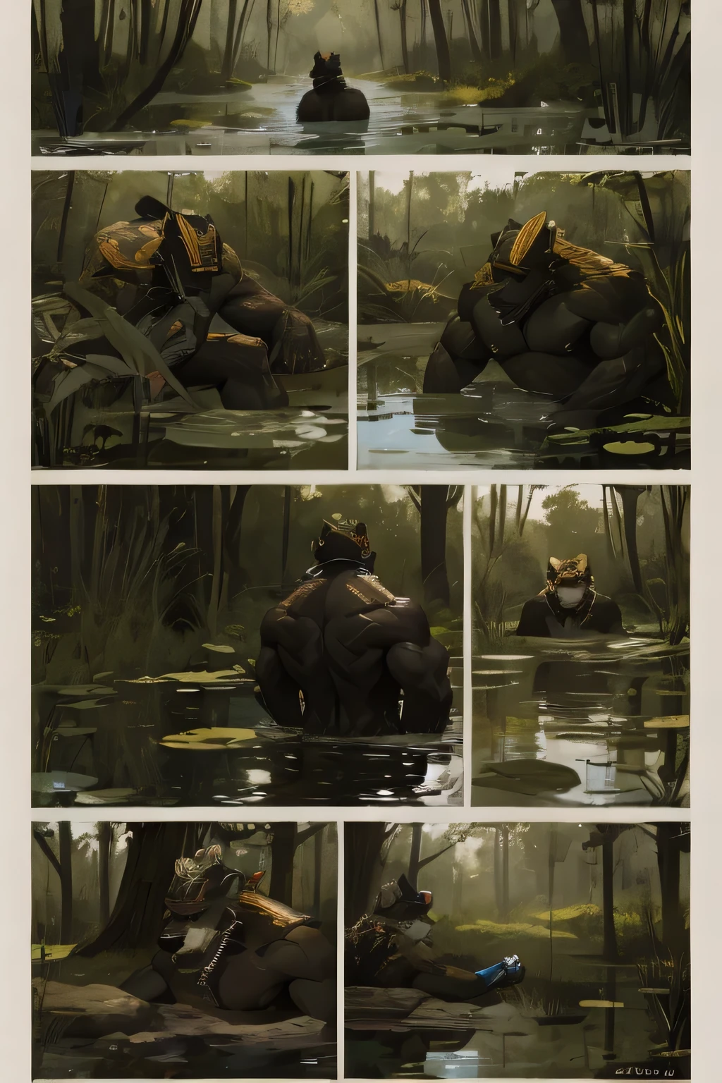 Black men,muscle,Stuck in a swamp
