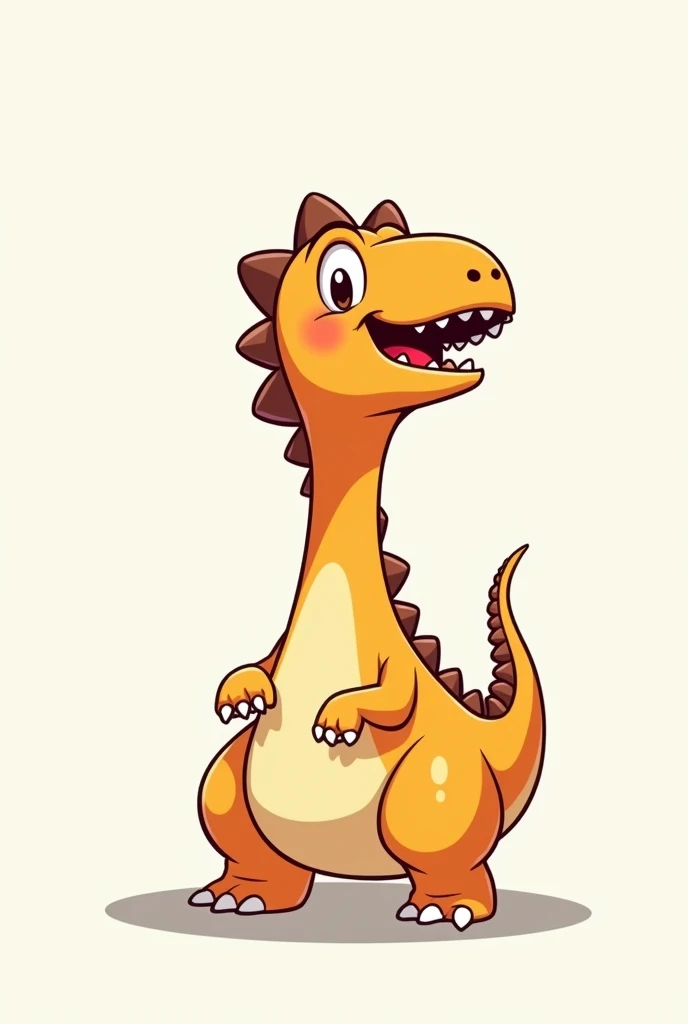 I want a cute 2d Spinosaurus with japan comic mANGA feature. No background, no 3d, make it simple. iTS MOUNTH ITS SLIGHT OPEN AND HES LOOKING UPER. tHE HEAD MUST MATCH THE BODY