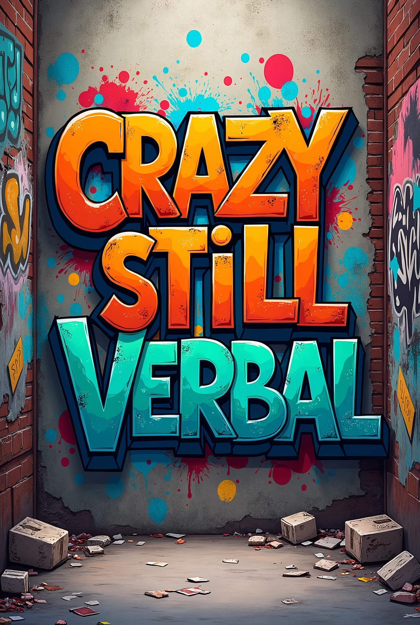 Create a Graffiti Image
THAT SAYS (crazy) (still) (verbal) make it legible without adding anything else