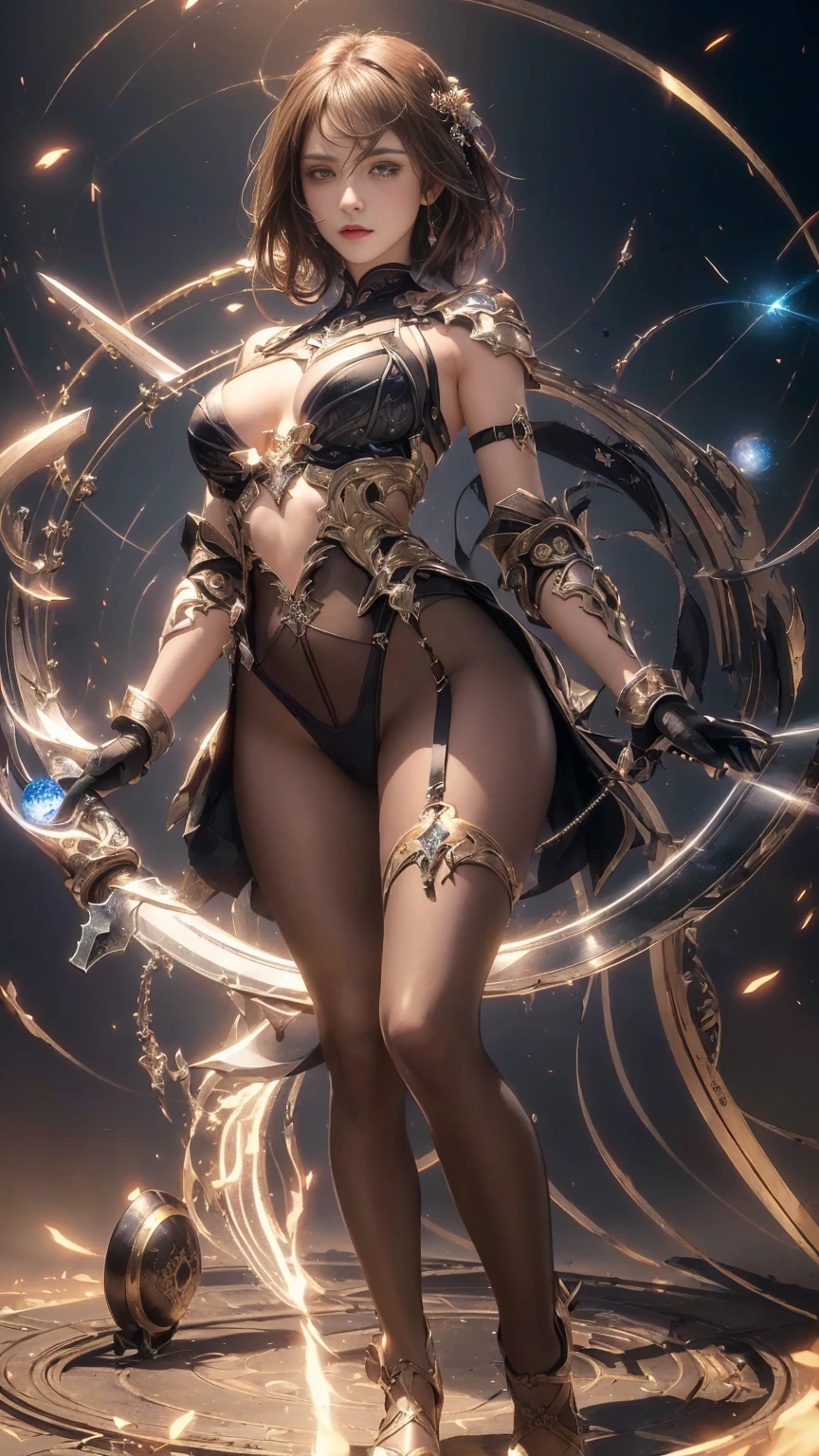 Arabesque woman in black with sword and glowing ball, Wallop and Krentz Kuschaert, Uropa Art, Kschaert Krentz Key Art Feminine, art of Wlop, Complex, art of Wlop and greg rutkowski, Los Tran and Europ, Lostrun 8k, Shiny skin