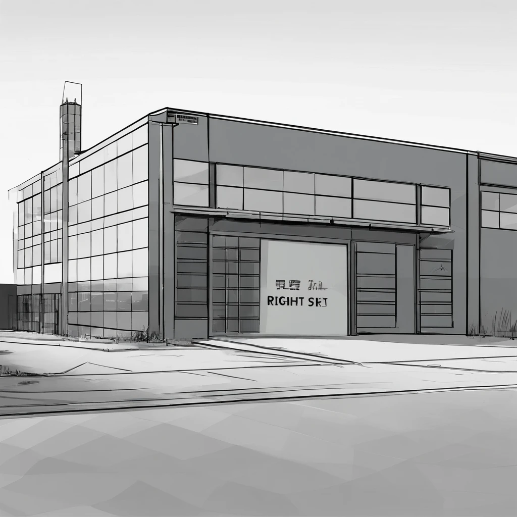 make a picture of the front of the factory with writing on it "Bright Safe"