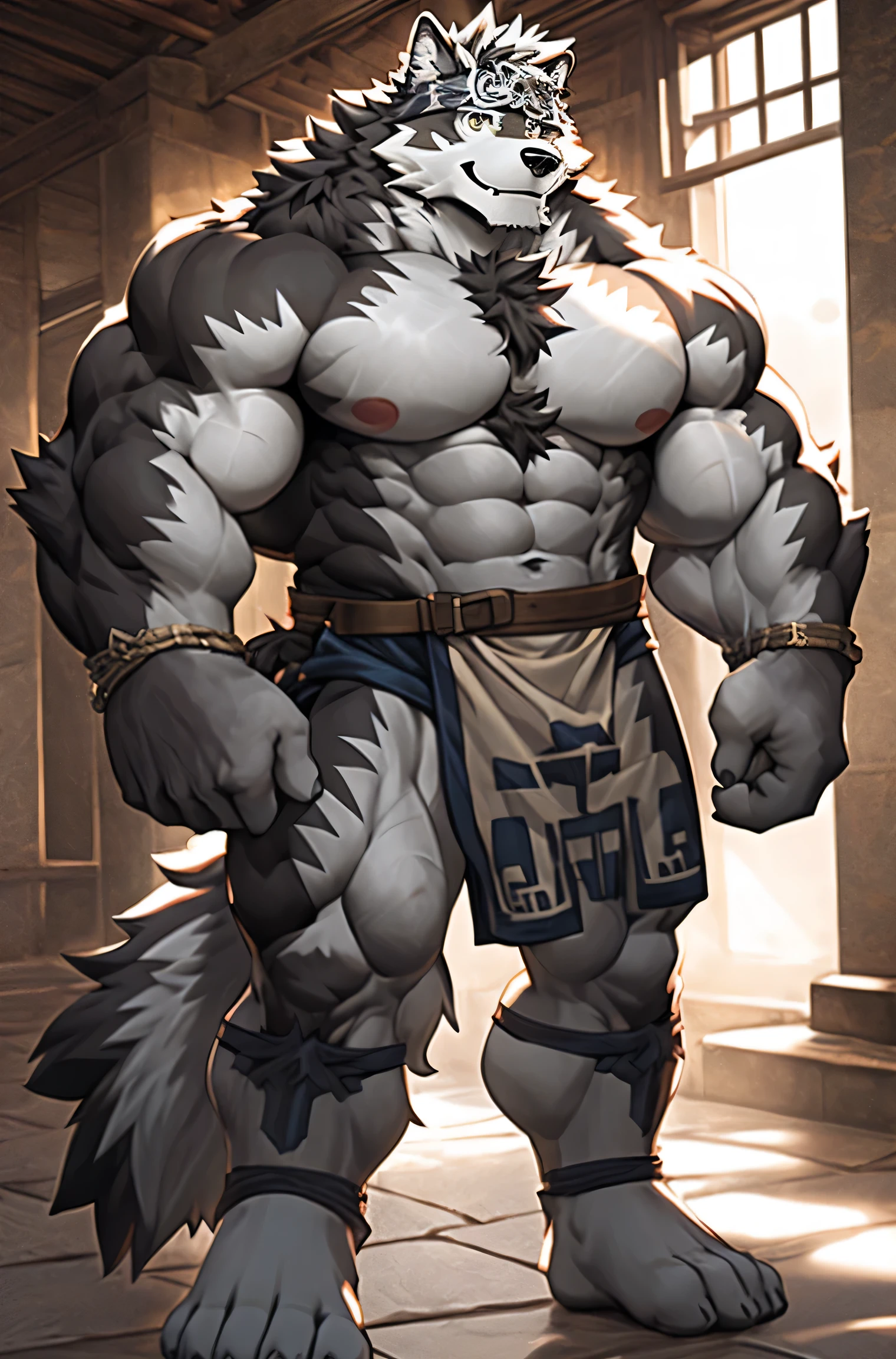 Solo, Anthro, male (((solgaleo, lion, blue sclera, muscular, big pecs, abs, yellow nipples, white fur, black body, black nose, multicolored body, multicolored fur, multicolored mane, white mane, mane, grey pecs, black chest, black abdomen, white arms, white legs, 5 fingers, tail, white tail, yellow tipped tail, markings, orange tipped mane, orange speedo, big bulge))) standing, pokemorph, biped ((focus grey abdomen, focus solgaleo, focus grey chest)) full body, perfect anatomy, by darkgem, by mystikfox61, by glitter trap boy