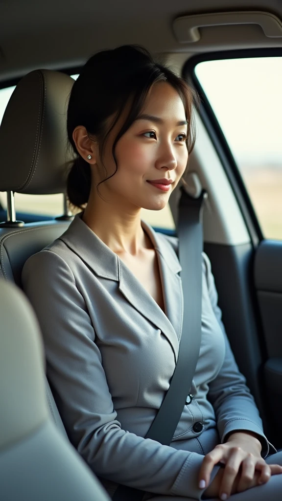 Japanese,Mature Woman,garter belt, Driver's seat of a car