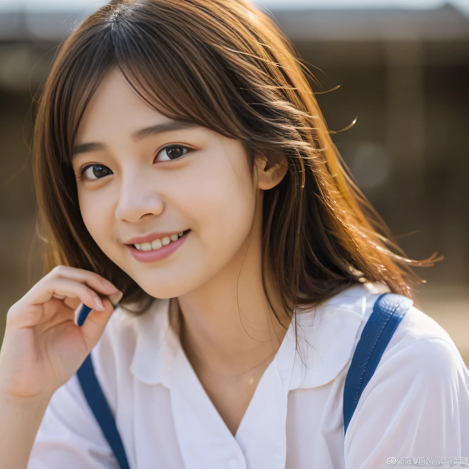 (masterpiece:1.3), (8k, Photorealistic, RAW Photos, Best image quality: 1.4), Japanese schoolgirl、(Random hairstyle:1.2,)、Super detailed face、Pay attention to the details、double eyelid、Beautiful woman:1.4、Light brown hair、Highest quality、masterpiece、(Photorealistic:1.4、Me on the coast、Japanese high school students、Very large breasts、thin pink lingerie)、Highly detailed and professionally lit smile、thin、Buckshot、