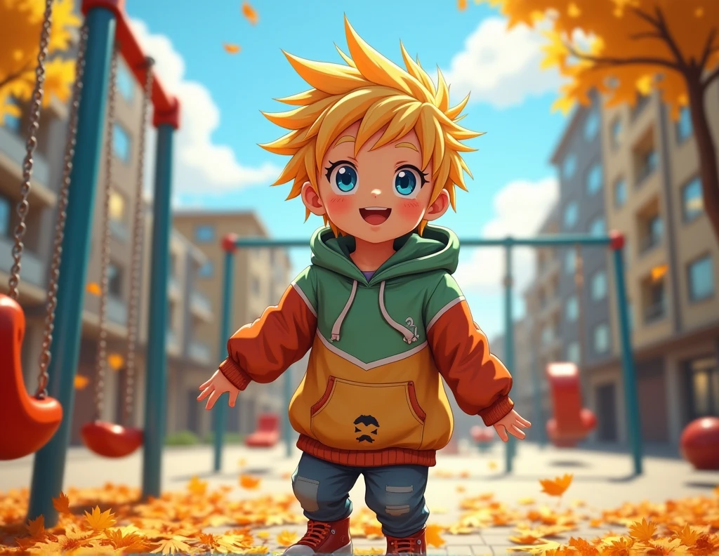 8 year old white blonde anime style child