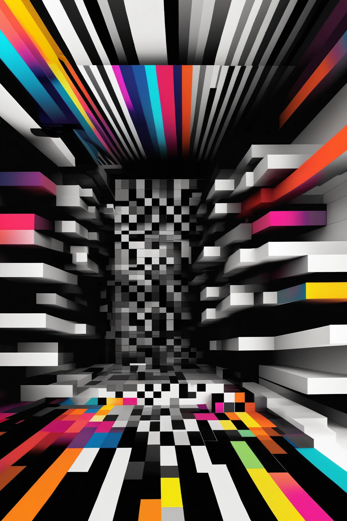 Felipe Pantone Style - Graphic Design, Designer for artist Felipe Pantone, Using black and white and color combinations