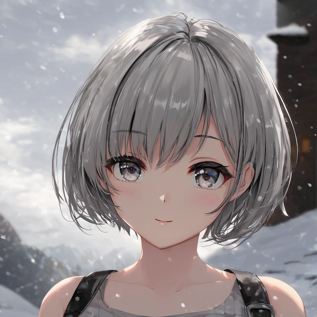 超High resolution, Attention to detail, high quality, High resolution, 最high quality, 4K, 8k, artwork,Gray Hair,short hair,cool,woman,cute
