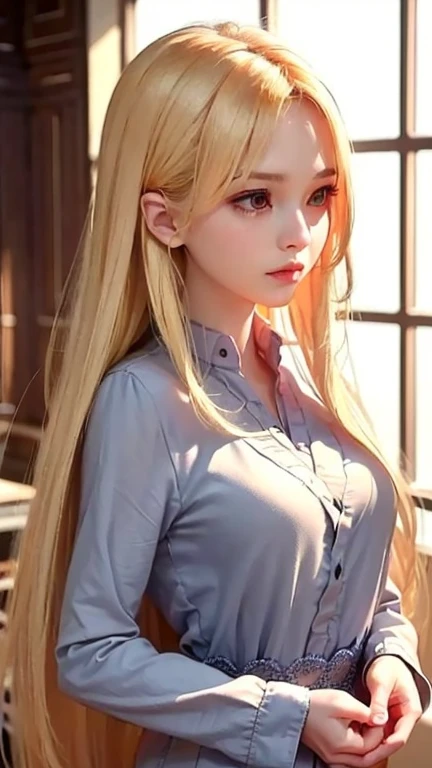 (Very detailed CG ユニティ 8k 壁紙, masterpiece, Highest quality, Very detailed), (Best lighting, Best Shadow, Very delicate and beautiful), Cool, dynamic, Original girl character (dynamic 、Blond hair, reflecting the light beautifully.Long Hair