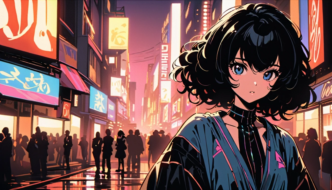 Japanese female singer from the 80s, 1980's Japanese fashion disco style, city-pop cute style, voluminous bob hair style, black hair, bang hair, round white face, pure image, frontal shot, --at 6.0 back ground Fukuoka,
Further Processing