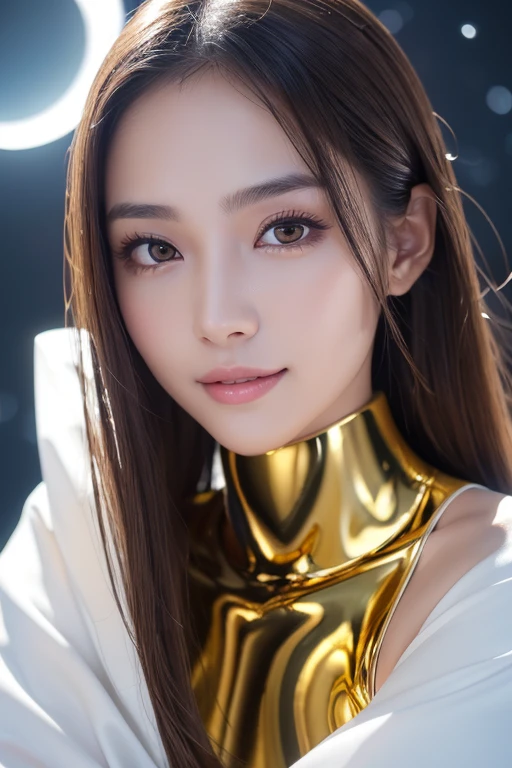 Latex bodysuit、Knee-high boots、Huge 、Long brown hair、Shiny, Oily skin、Glowing Skin、Indoor competition pool、White skin、The beauty of kimono, Body Portrait, 8k, Narrow and beautiful eyes, Dindal effect, masterpiece, 最high quality, high quality, High resolution, Very detailed photos, (Natural skin texture, Fine skin, Hyperrealism, Ultra Sharpness) , Skin with attention to detail, (Very fine, Fine skin texture, Intricate details, Beautiful Face, (Lifelike face), Realistic eyes, Beautiful and detailed eyes, Realistic Skin, Beautiful Skin, surreal, Very detailed, Golden Ratio, Smiling Eyes, ((Night moonlight background)), Body Portrait,  glamorous, Shiny Bodysuit