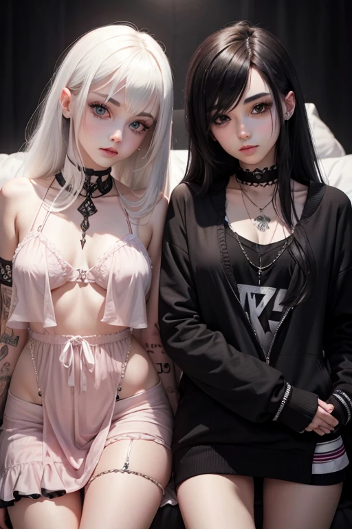 Create a pale emo with feminine features but being male