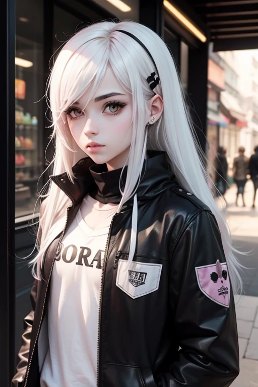 Create a pale emo with feminine features but being male