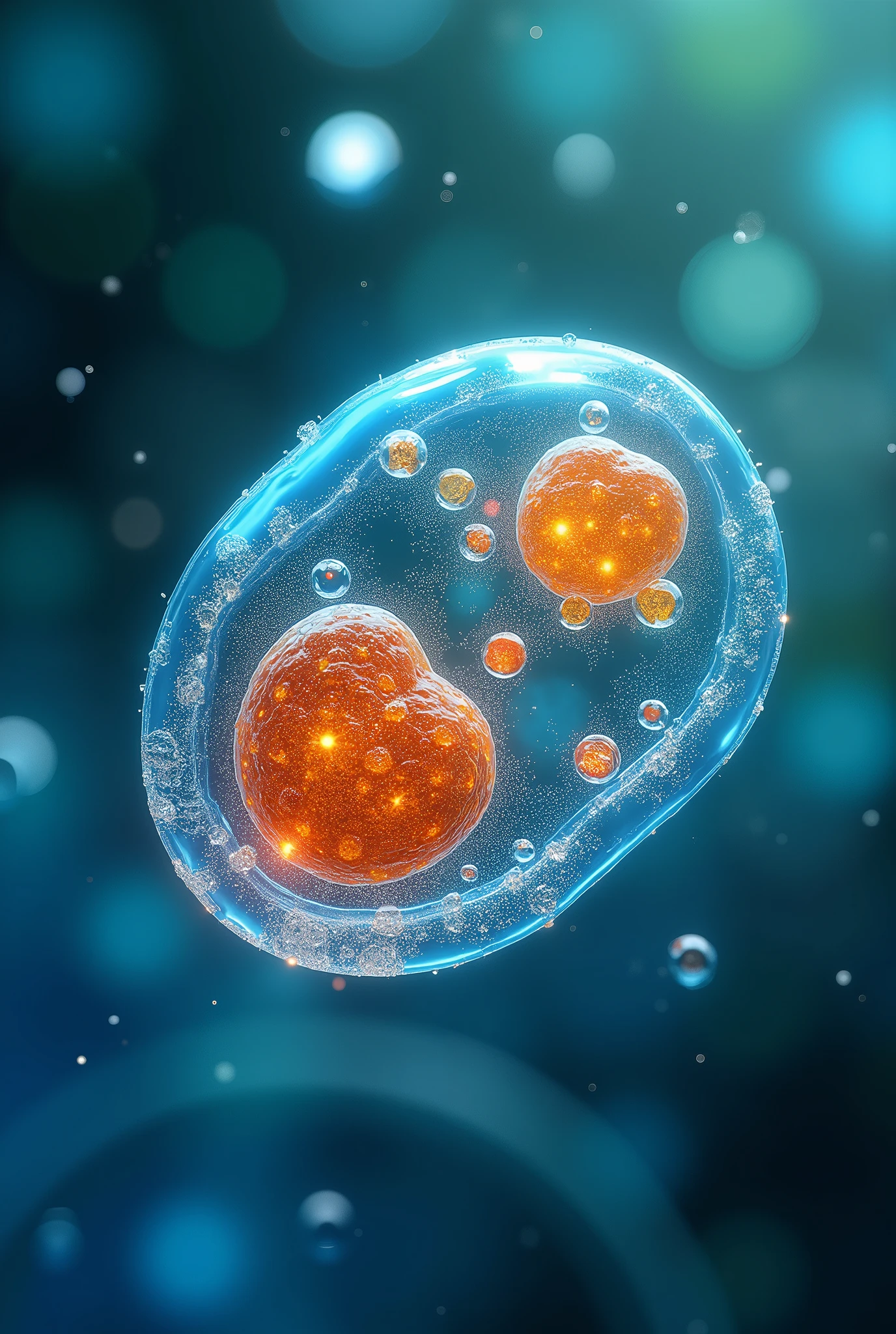 make a cell being viewed through a microscope, let the image be horizontal