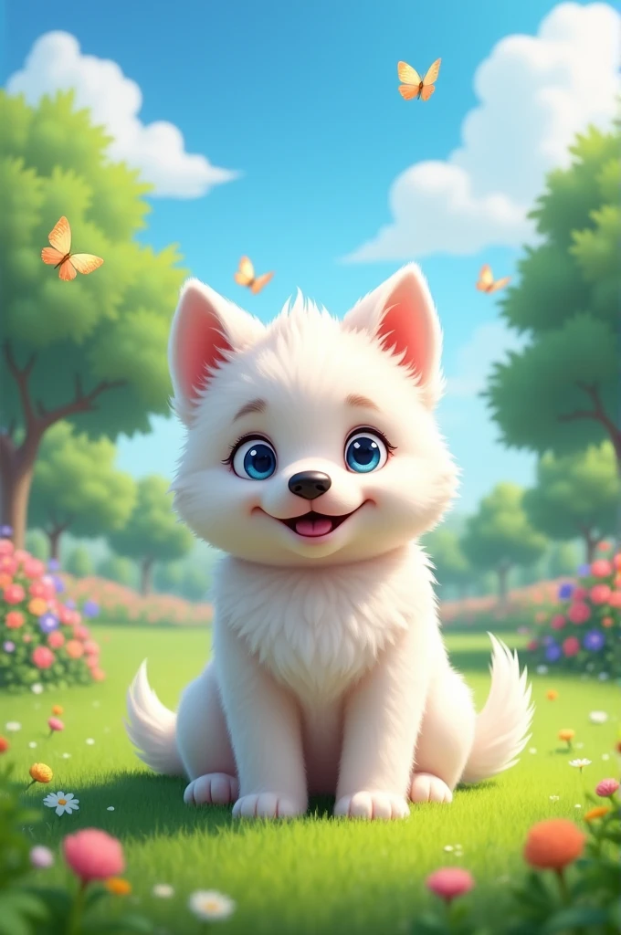 Create me a white dog