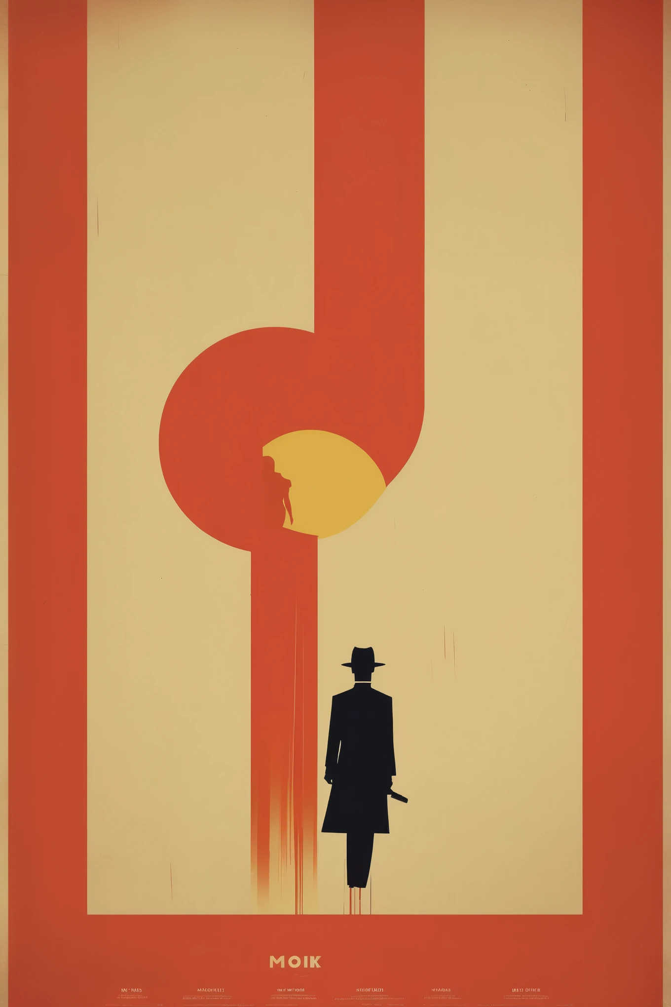 Ollie Moss style - Classic movie retro poster design。It captures the vibe and style of the film era。. Minimalist Style.