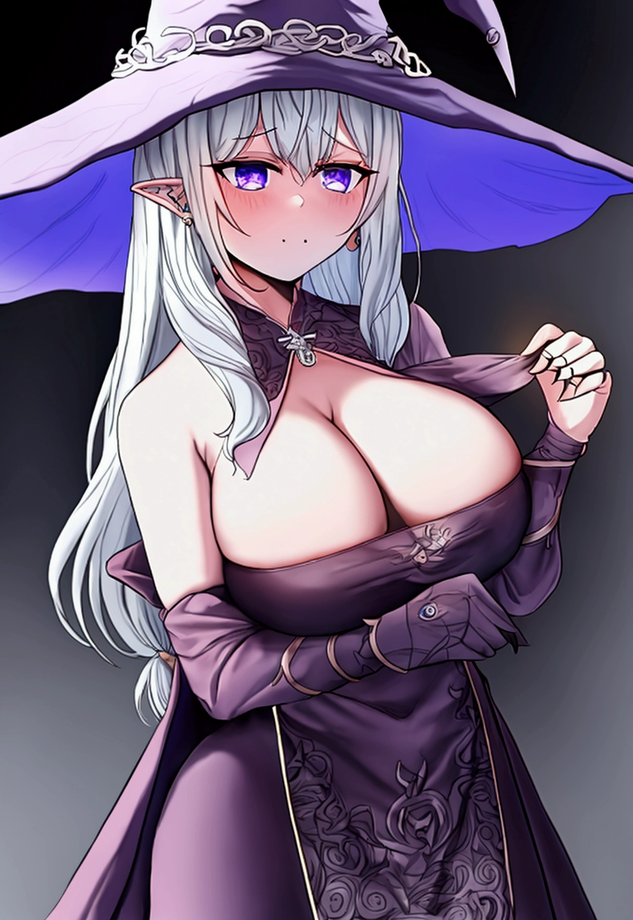 Ranni the witch from Elden ring squeezing tits 