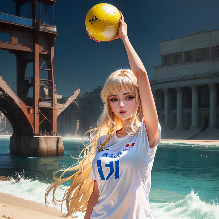 arafed female волейбол player in a white shirt holding a yellow ball, wearing a волейбол jersey, Юлия Горохова, Алина Иванченко, Софья Емеленко, anna nikonova, Анна Никонова, она же Newmilky, волейбол, Anastasia Ovchinnikova, Ангелина Строганова, Юлия Невская, yelena belova