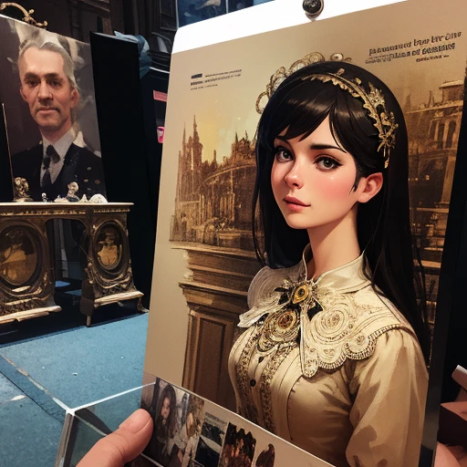 photo of (( )), wearing elegant dress steampunk items, modern day in Paris , intricate, elegant, highly detailed, digital painting, artstation, concept art, smooth, sharp focus, illu0.8ation, art by artgerm and greg rutkowski and alphonse mucha