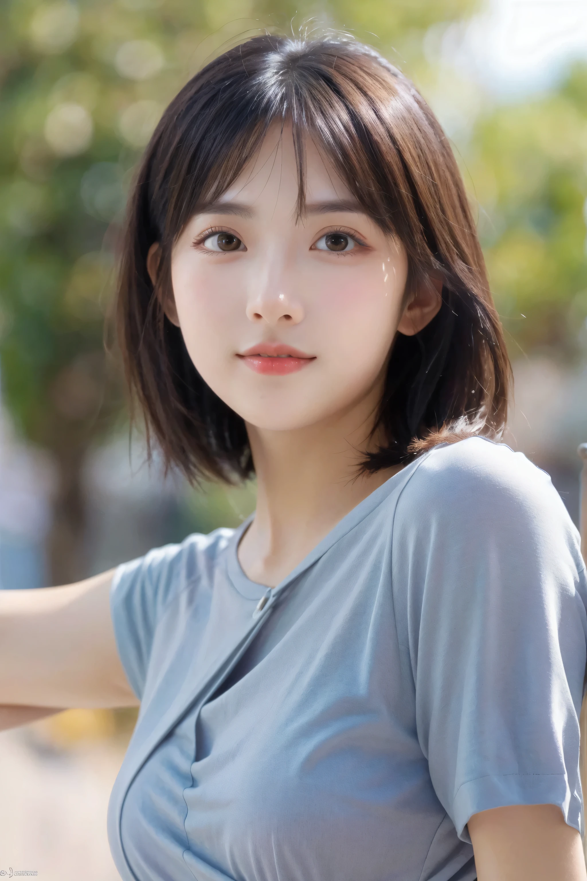 (8k, RAW Photo, Best Quality, Masterpiece:1.2), table top, Ultra Detail, Super Resolution, (Realistic, Realistic Photo:1.37), Portrait, High Detail RAW Color Photo, Professional Photo, Extremely Detailed and Beautiful, Extremely detailed, 8k wallpaper, amazing and detailed, huge file size, official art, highly detailed CG unity 8k wallpaper, highly detailed beautiful girl, highly detailed face, highly detailed eyes, highly detailed skin, highly detailed fingers, highly detailed nose, very detailed detailed mouth , perfect anatomy, highly detailed background, highly detailed clothes, 1girl, ,cute girl, realistic body, fair skin, glowing skin , slim body, handsome body, black hair , short hair, (blunt bangs:1.2), smile, cute, youthful, cute face, realistic face, delicate eyes, drooping eyes, looking at viewer, facing front, standing posture, Contraposto, dynamic lighting, ((face closeup)), (medium chest), (Perfect Body Proportions), (slender Body Proportions), (bedroom), super sexy pose, ((neat dress)),