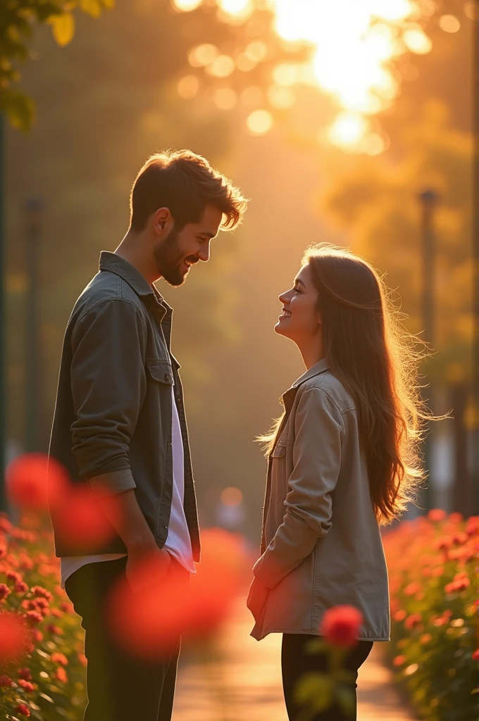 The boyfriend's heart beats faster when he meets his girlfriend