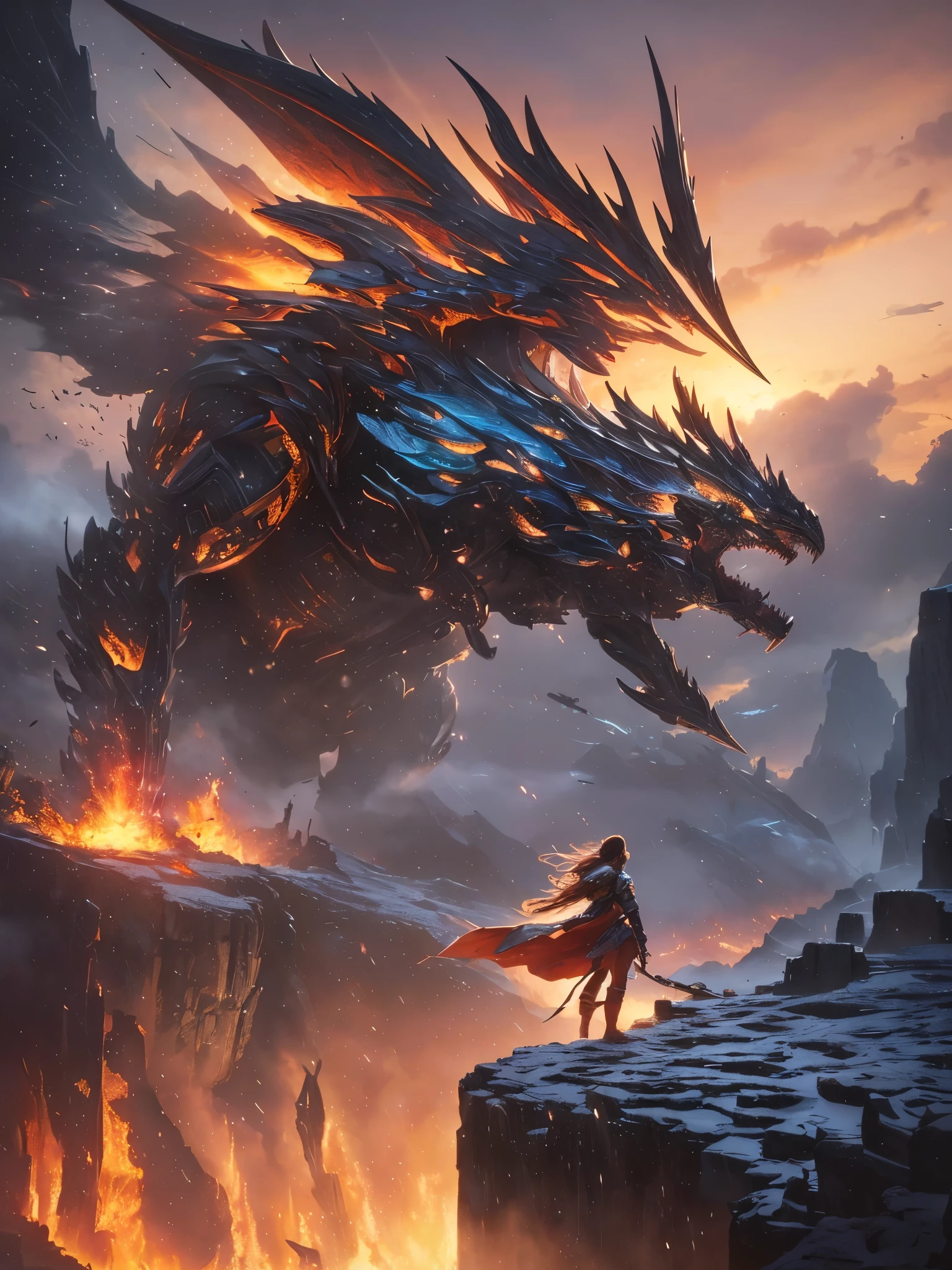 ((Highest quality)),(Ultra-high resolution),(Super detailed),(Detailed Description),((The best CG)),(masterpiece),Highly detailed art,(Art with precise detail:1.5), ((Science fiction movies:1.5)), (A meticulously crafted sci-fi setting:1.6), Lead-colored, gold, The heart will regain its brilliance, steel, Storm Light the fire, It's hard to attack, impregnable, ((The final blow:1.3)), Shattering Stars々, Flying rays, Illumination,