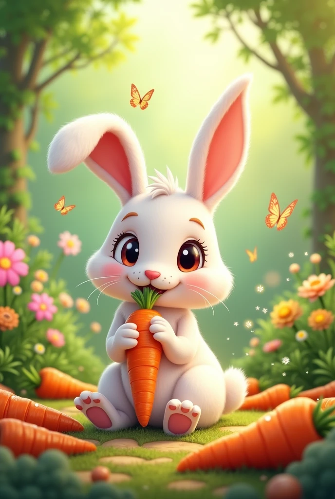 The rabbit's gut microbiome breaks down carrots. 