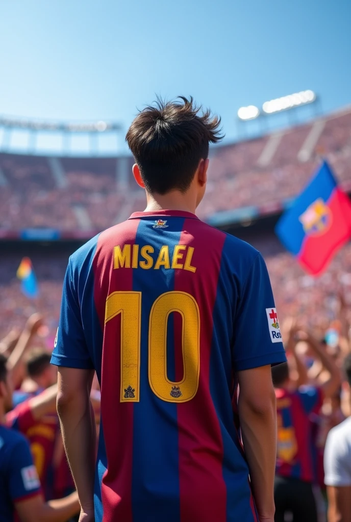 Barcelona shirt with the name Misael on it