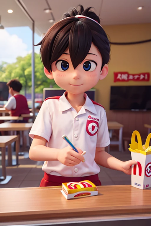 18age、male、Working at McDonald's、clerk、work、