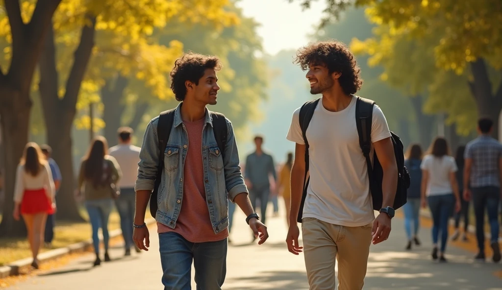 पहली मुलाकात: सौरभ और आर्या की पहली मुलाकात कॉलेज के कैंपस में हुई। दोनों अपने-अपने दोस्तों के साथ थे, जब गलती से उनका आमना-सामना हुआ। सौरभ की किताबें गिर गईं, और आर्या ने उन्हें उठाने में मदद की। उन दोनों की नज़रें मिलीं, और एक अनजाना सा एहसास दोनों के दिलों में जाग उठा।