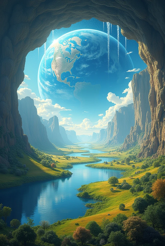 What would the Earth be like in its wide, flat form with infinite expansion, with a dome and its firmament holding the waters above it?